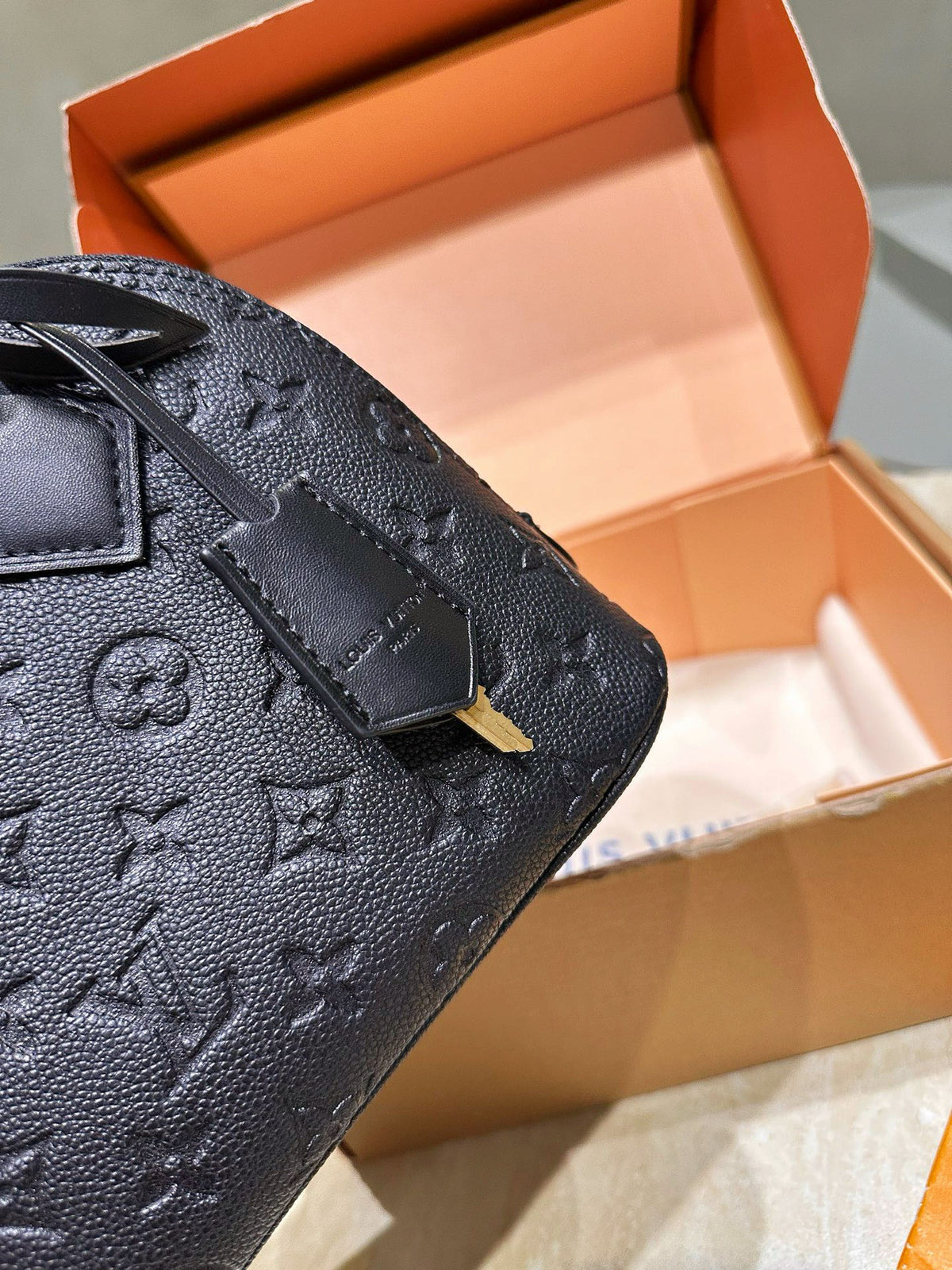Black Embossed Dome Satchel — view 1