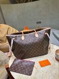 Brown Monogram Large Tote with Pouch — view 3