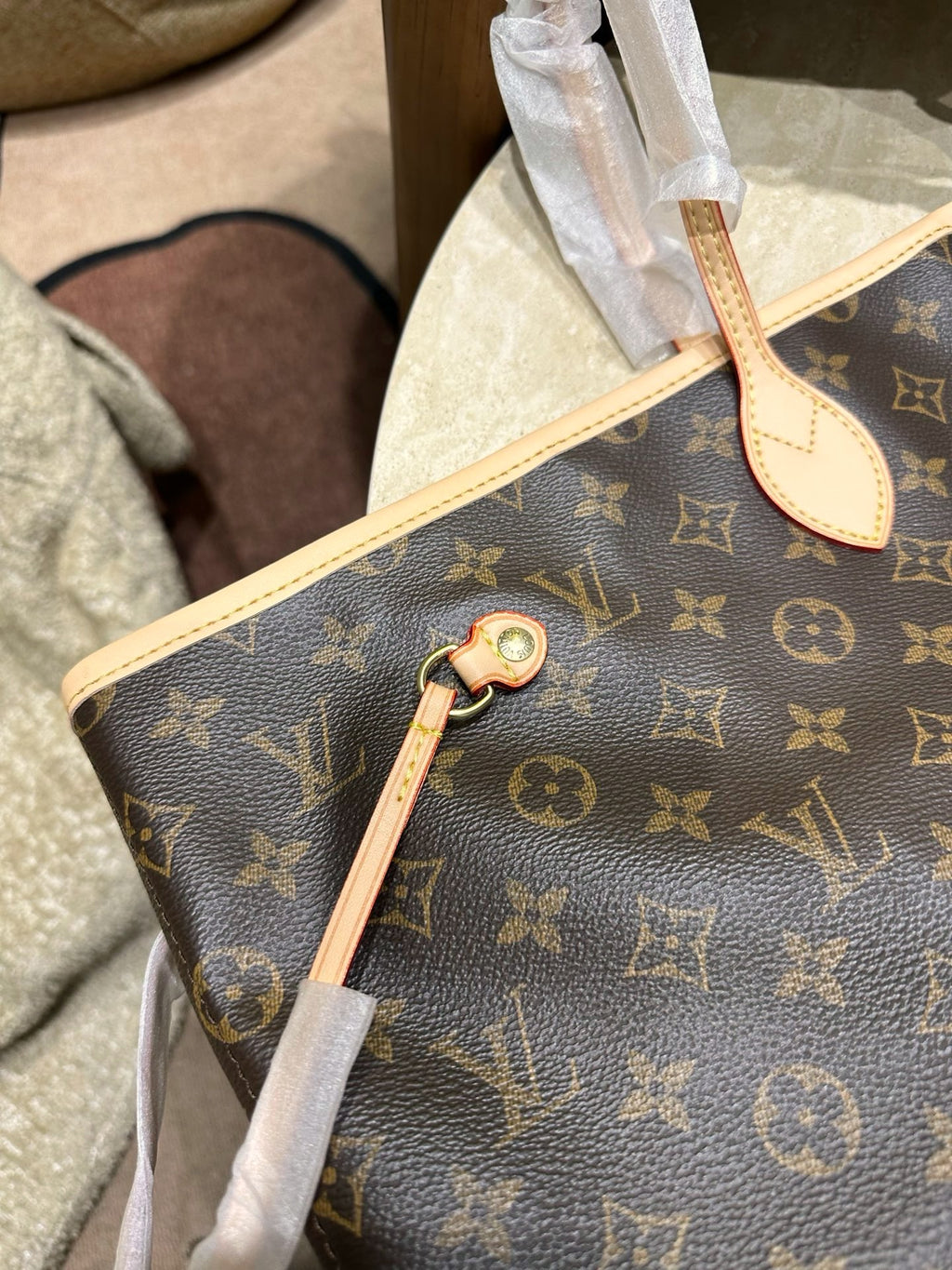 Brown Monogram Large Tote with Pouch — view 8