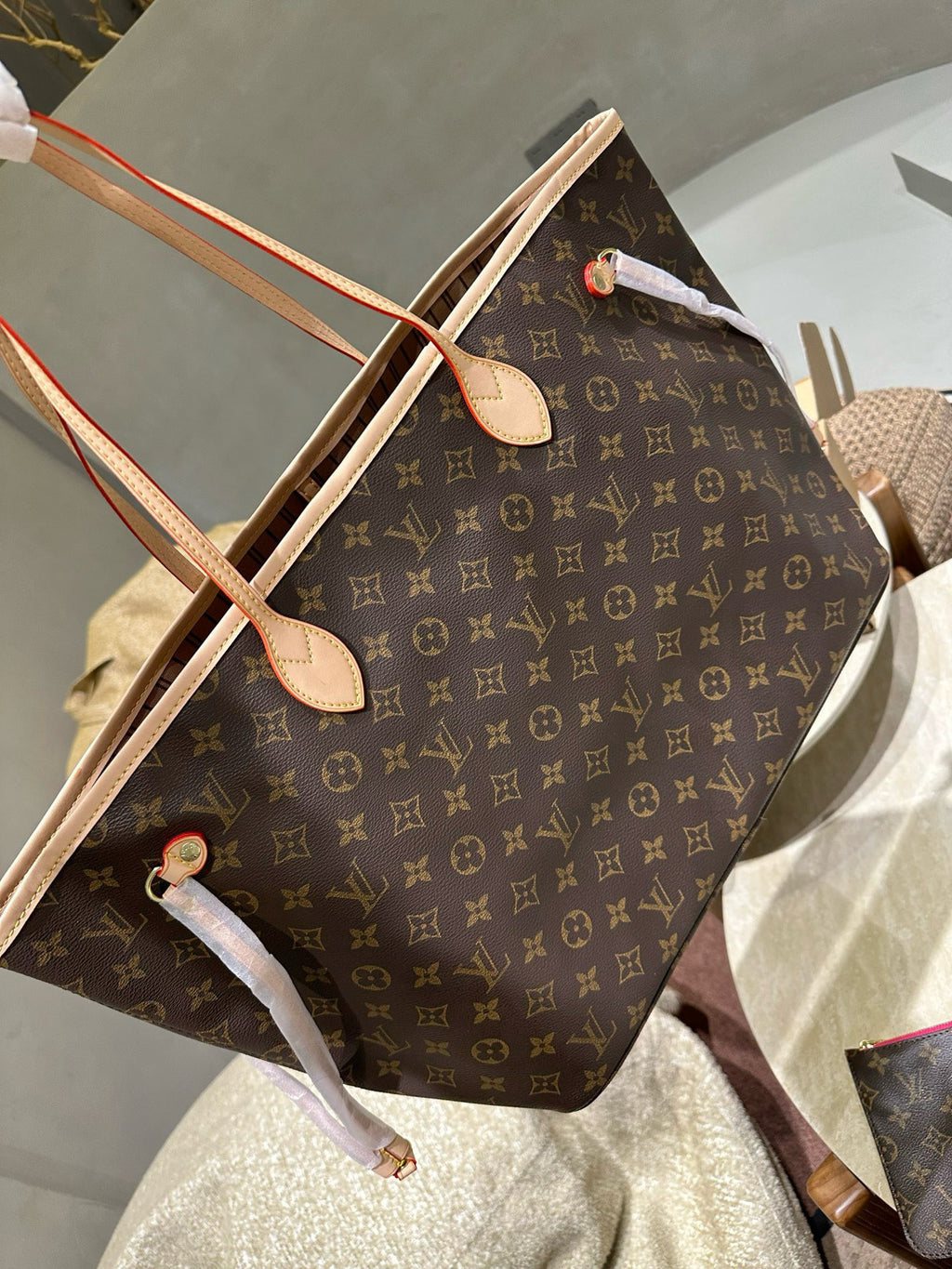 Brown Monogram Large Tote with Pouch — view 9