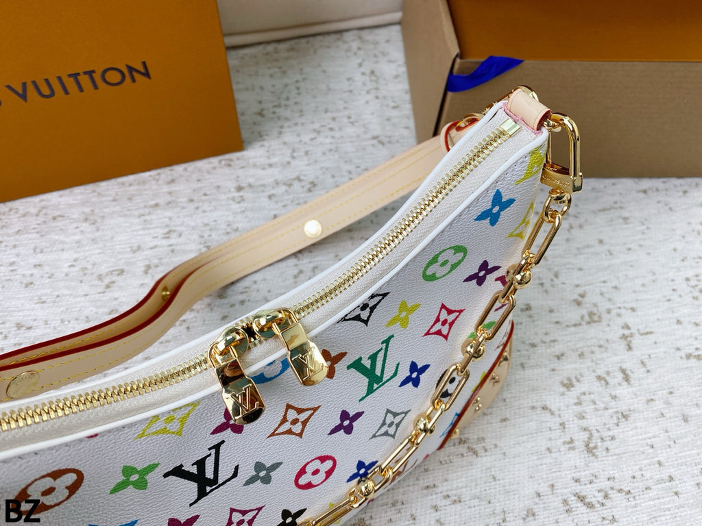 Multicolor Monogram Crescent Shoulder Bag — view 3