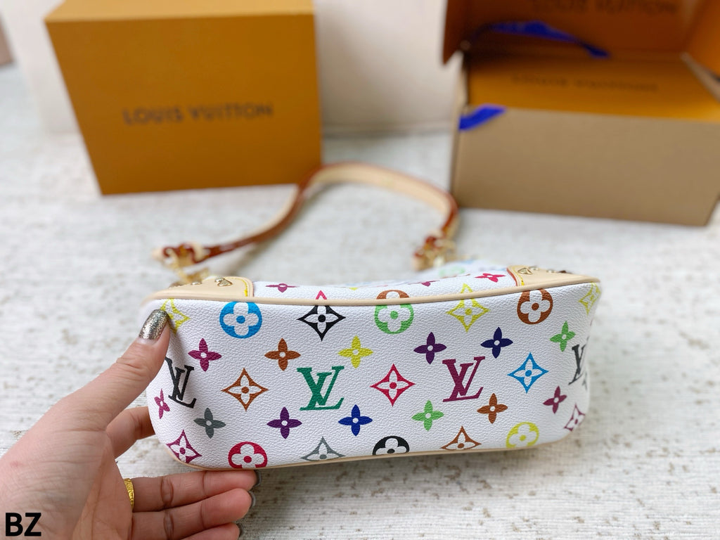 Multicolor Monogram Crescent Shoulder Bag — view 4