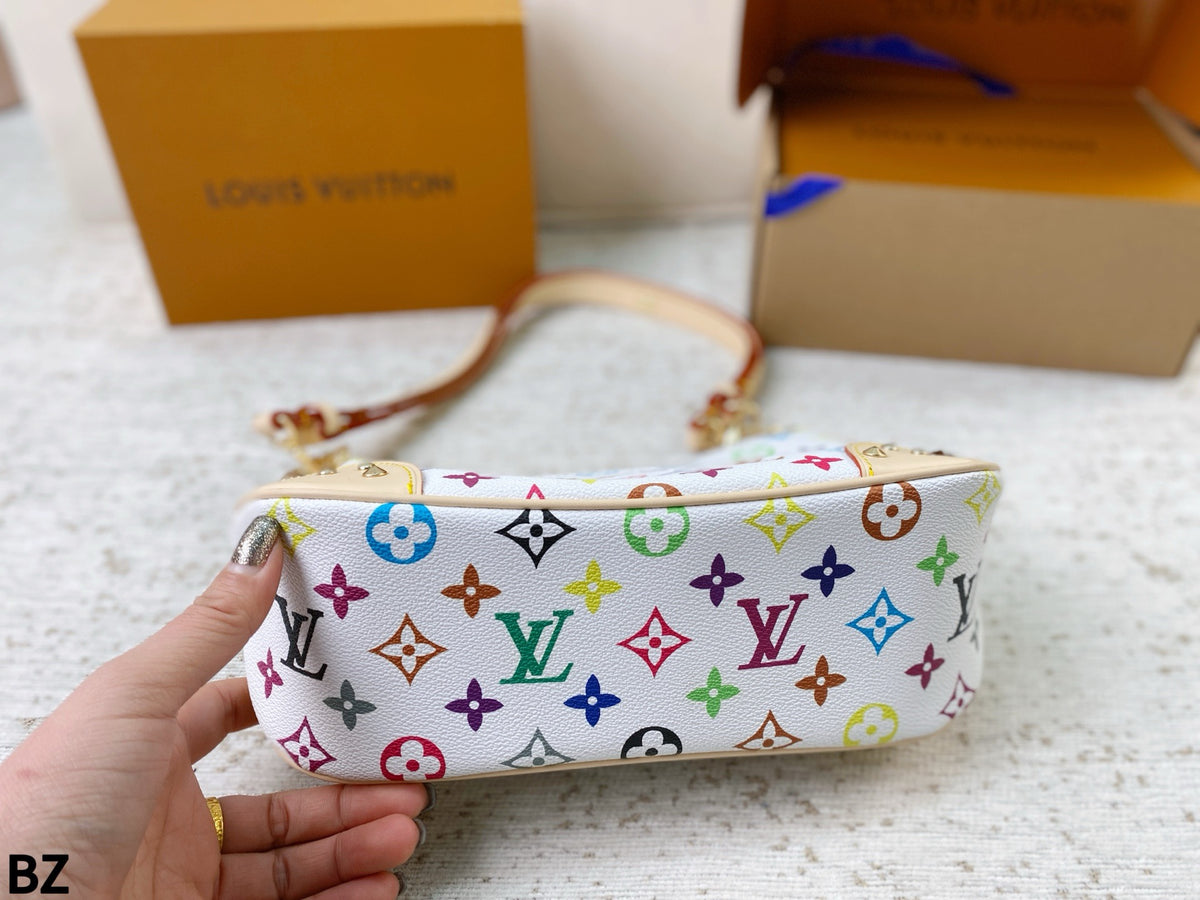 Multicolor Monogram Crescent Shoulder Bag — view 4