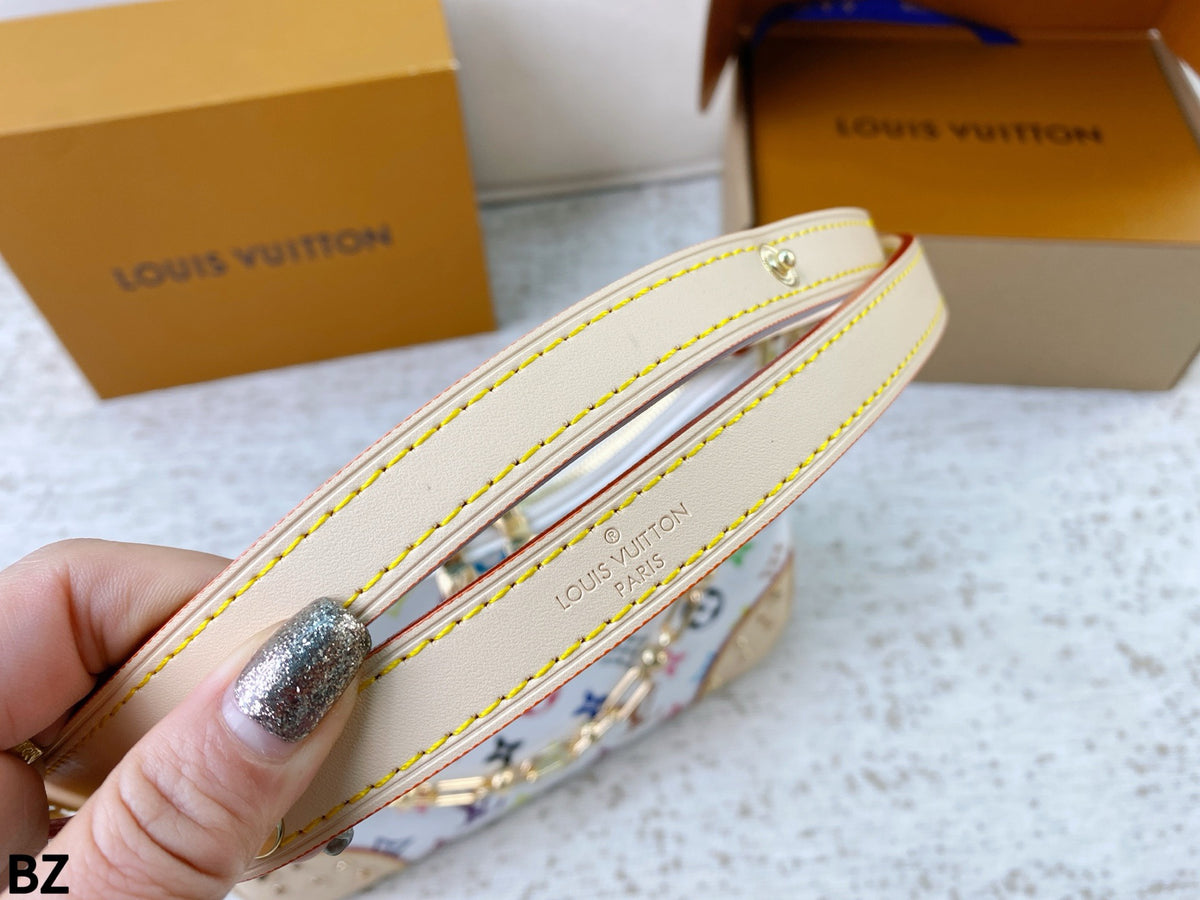 Multicolor Monogram Crescent Shoulder Bag — view 6
