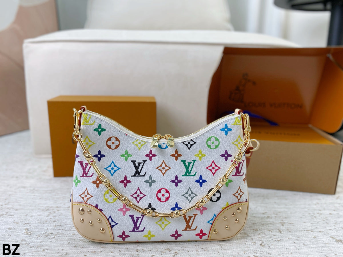 Multicolor Monogram Crescent Shoulder Bag — view 7