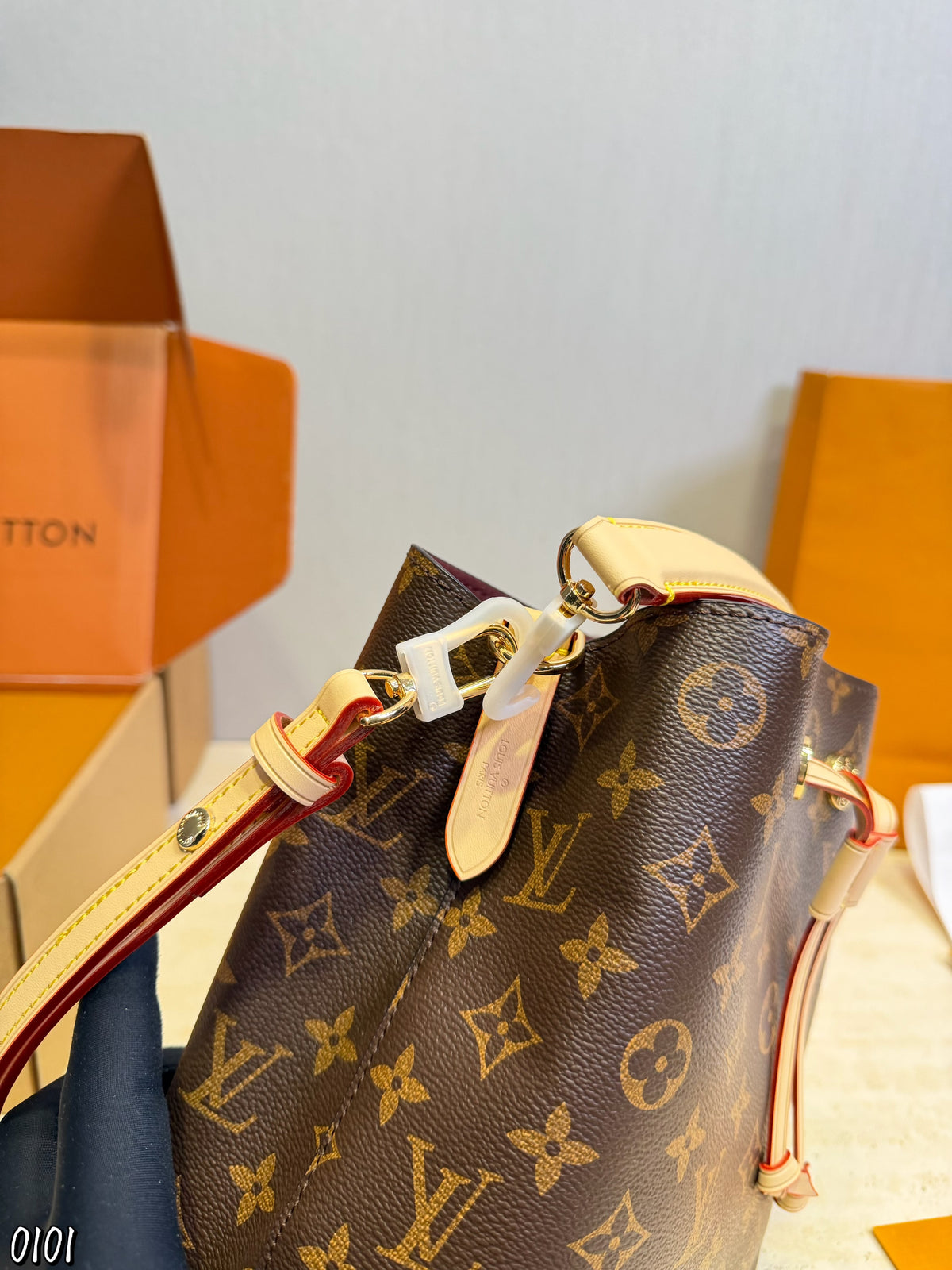 Monogram Drawstring Bucket Bag — view 4