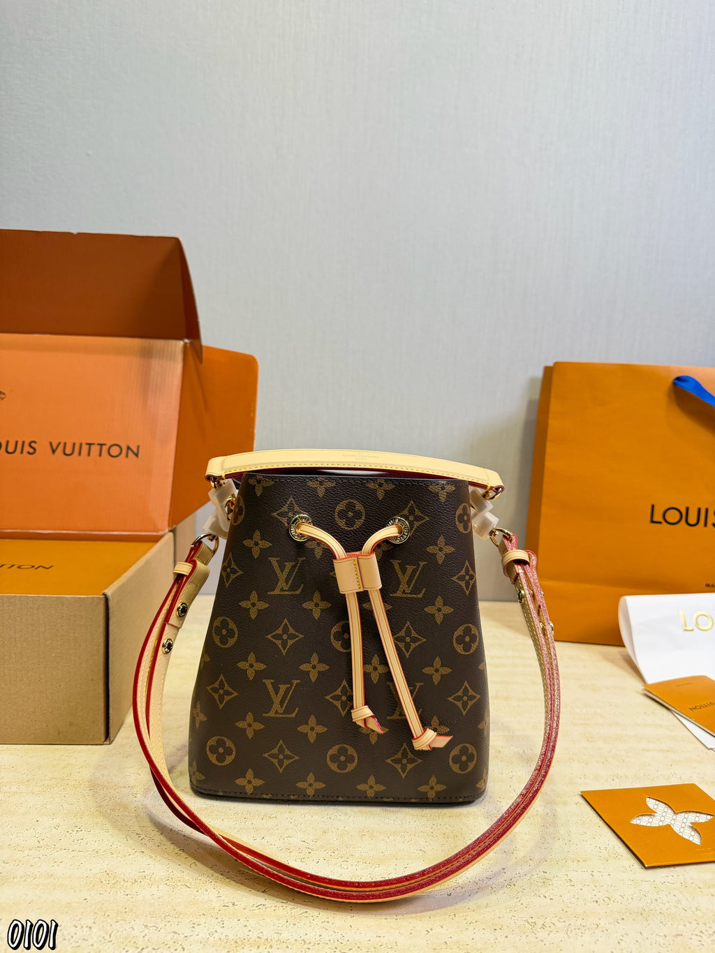 Monogram Drawstring Bucket Bag — view 8