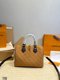 Suede Embossed Barrel Satchel — view 3