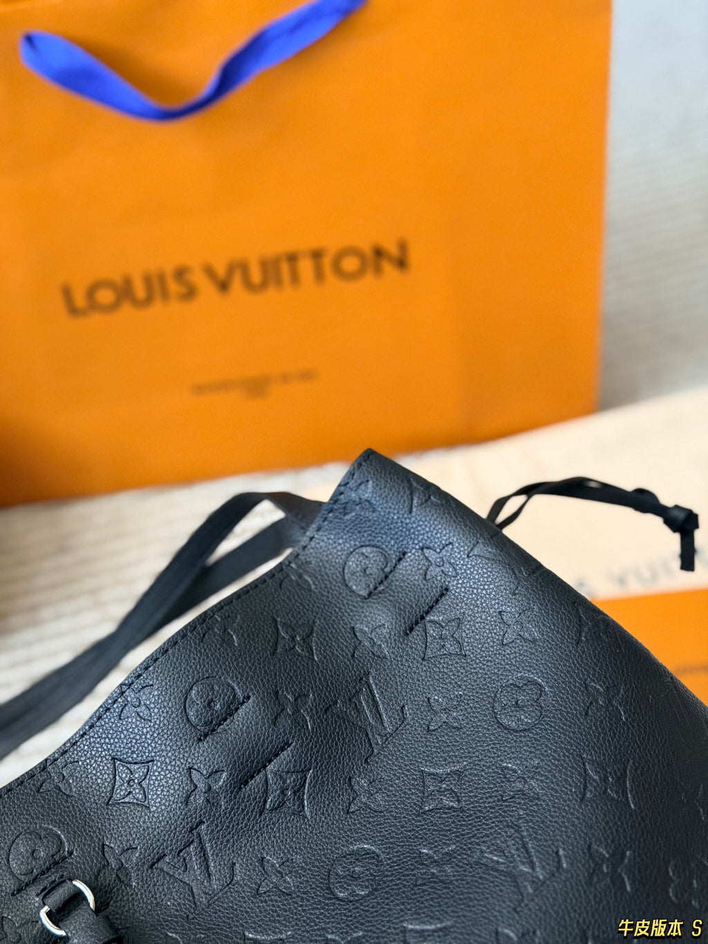 Embossed Leather Shoulder Tote — view 9