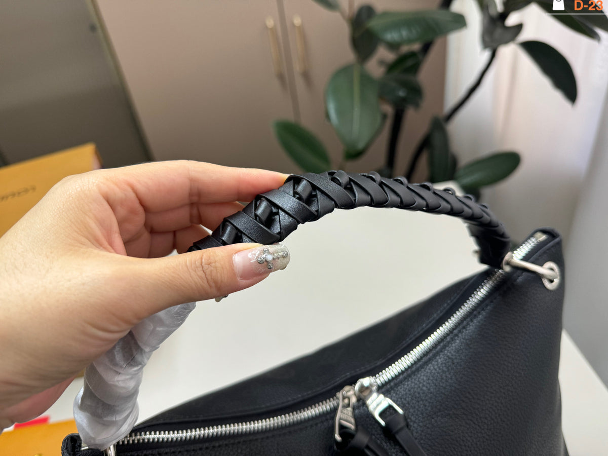 Braided-Handle Shoulder Bag with Ring Charms — view 1