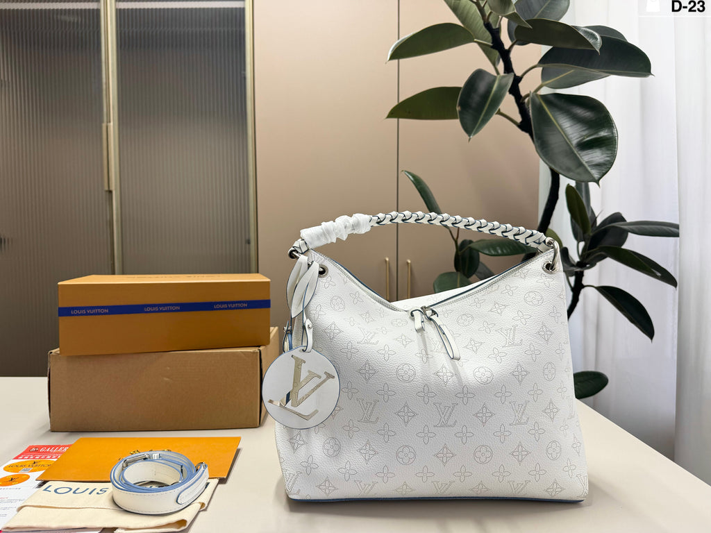 Braided-Handle Shoulder Bag with Ring Charms — view 10