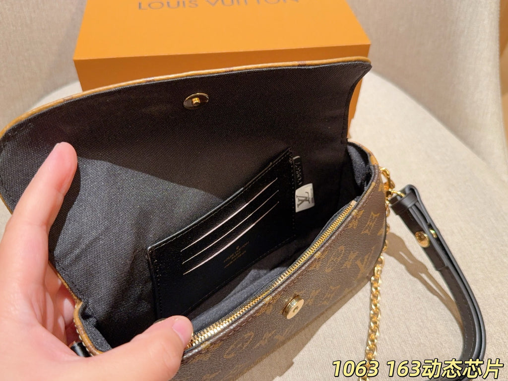 Monogram Flap Shoulder Bag with Chain Detail — view 10