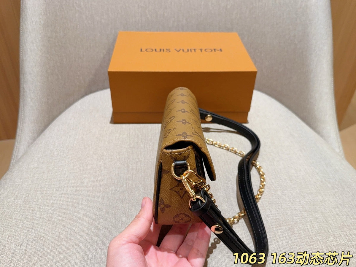 Monogram Flap Shoulder Bag with Chain Detail — view 12