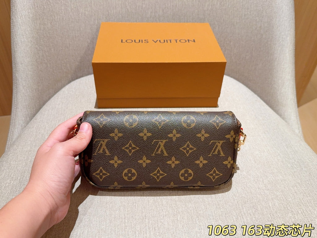 Monogram Flap Shoulder Bag with Chain Detail — view 3