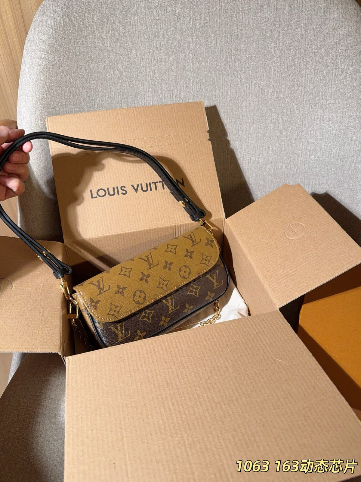 Monogram Flap Shoulder Bag with Chain Detail — view 7