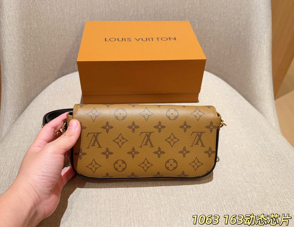 Monogram Flap Shoulder Bag with Chain Detail — view 8