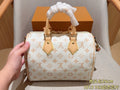 Cream Monogram Barrel Satchel — view 9