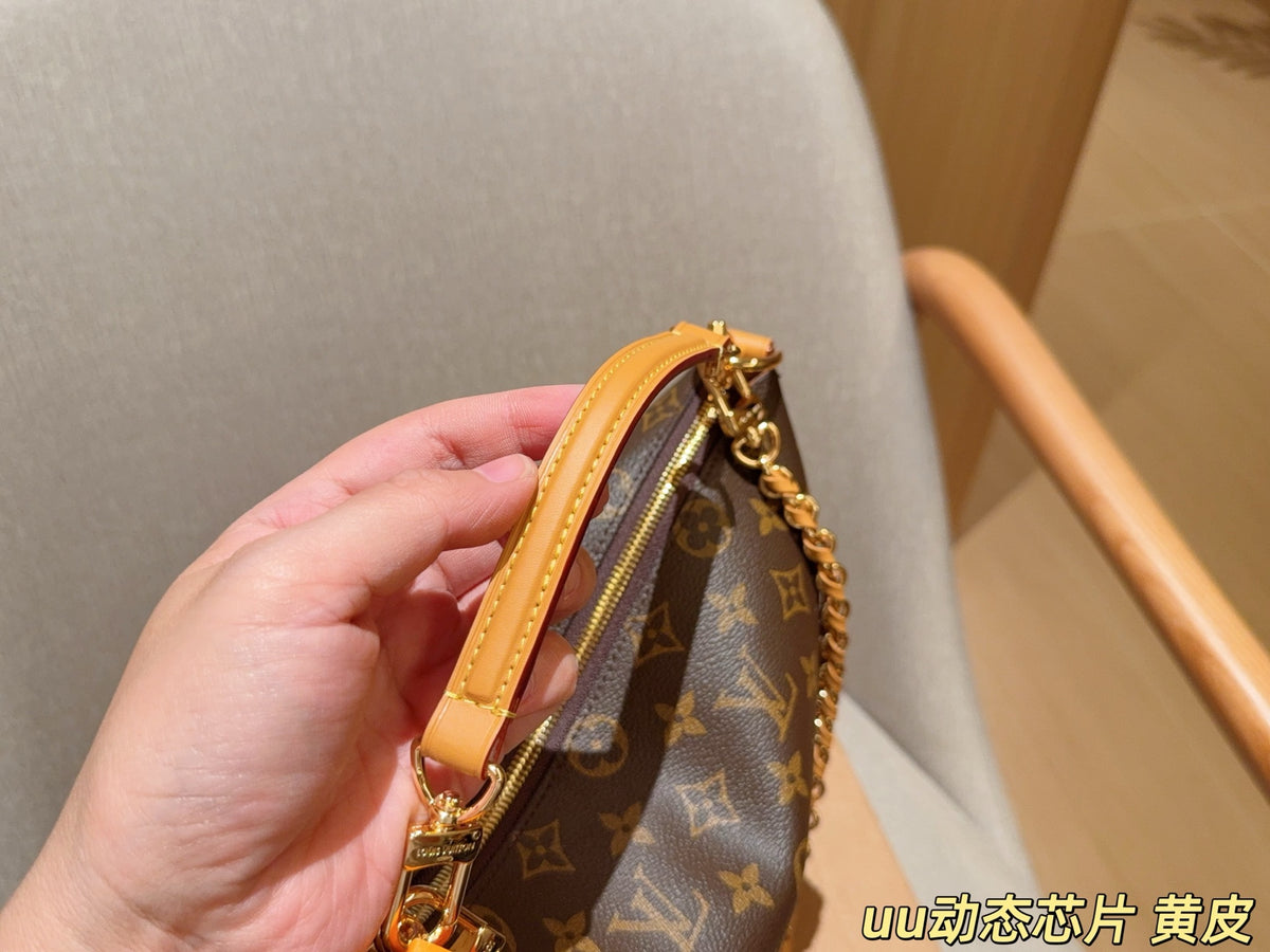 Monogram Slouchy Shoulder Bag with Chain — view 1