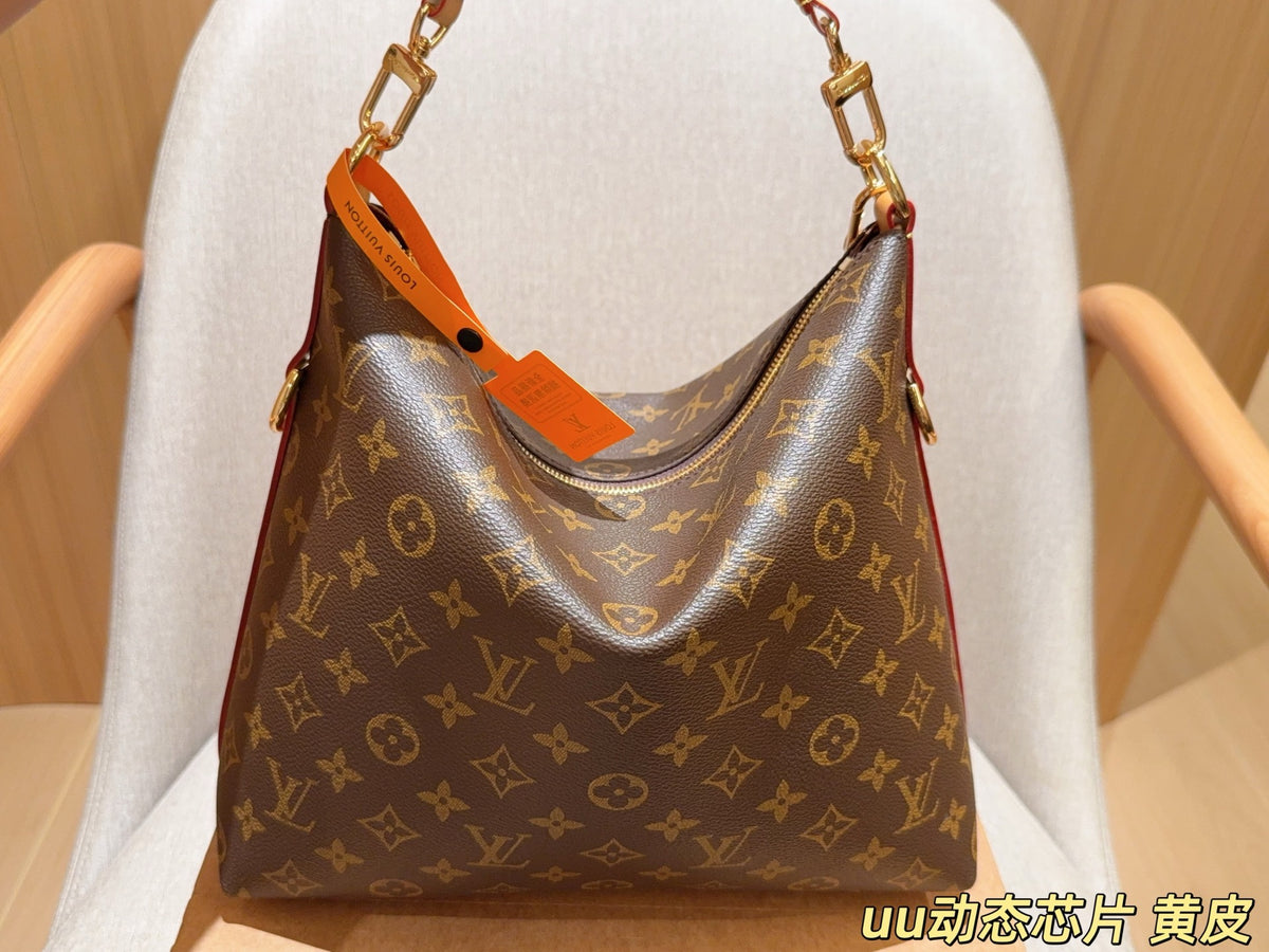 Monogram Slouchy Shoulder Bag with Chain — view 4