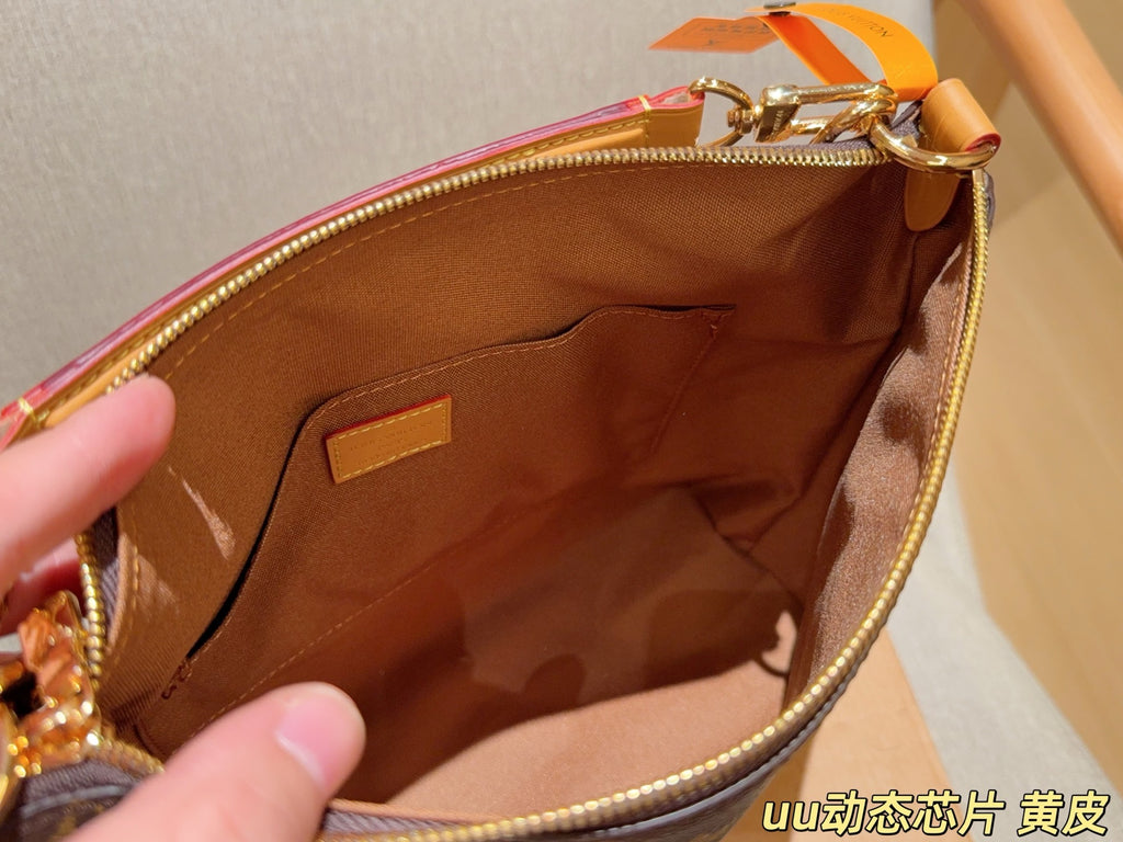 Monogram Slouchy Shoulder Bag with Chain — view 6