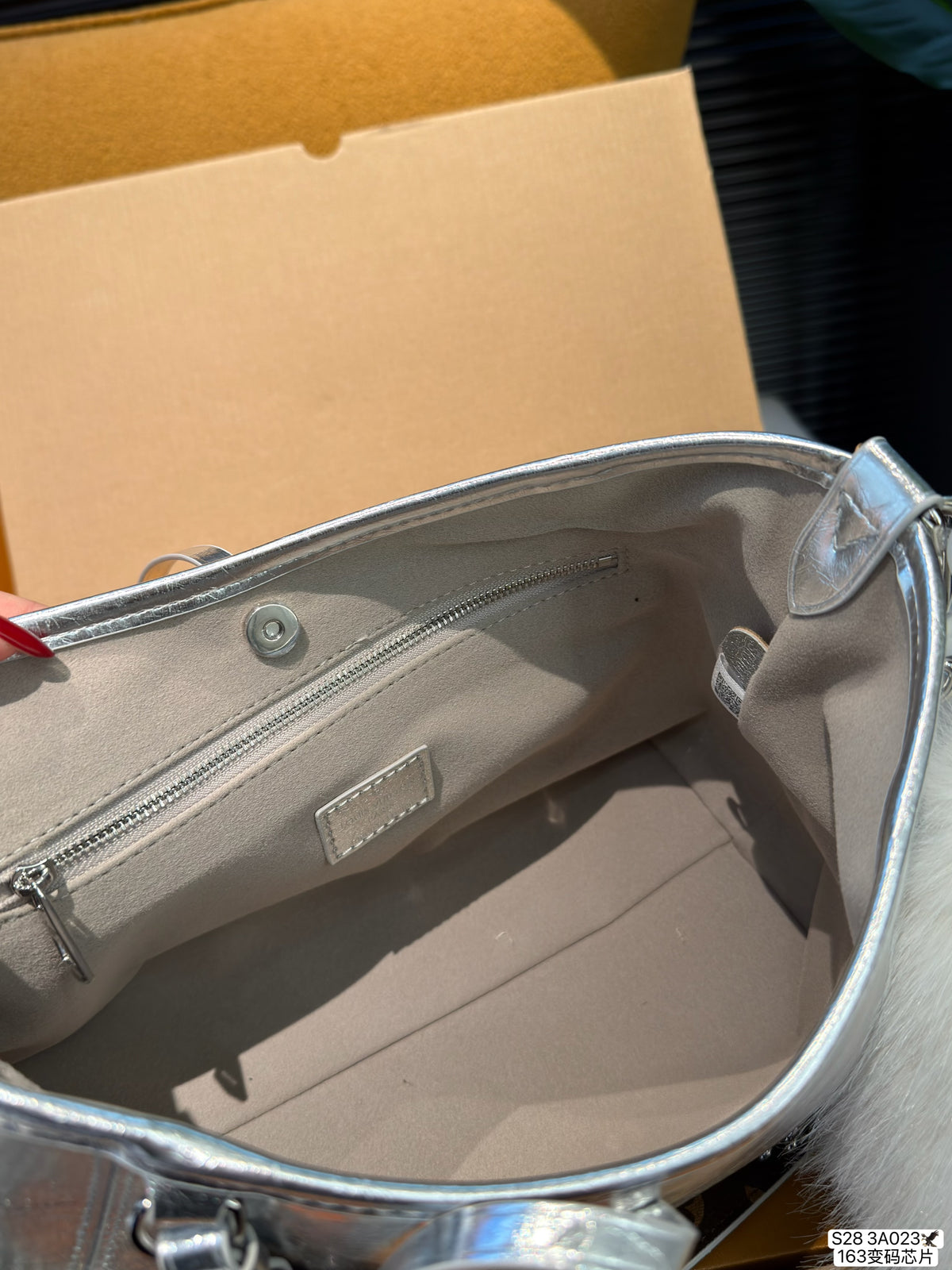 Metallic Silver Shoulder Bag — view 8