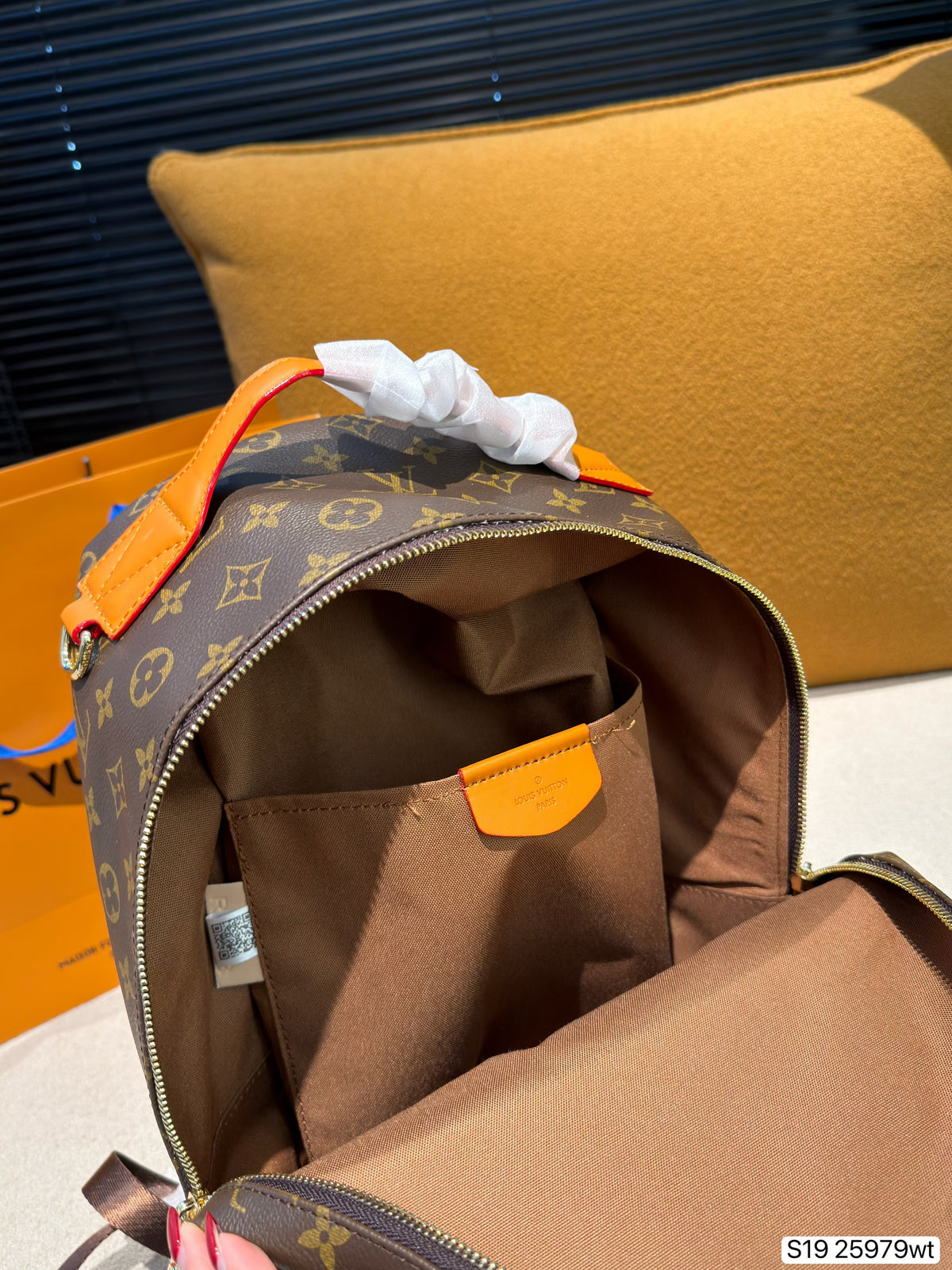 Monogram Zip Backpack with Front Pocket — view 2
