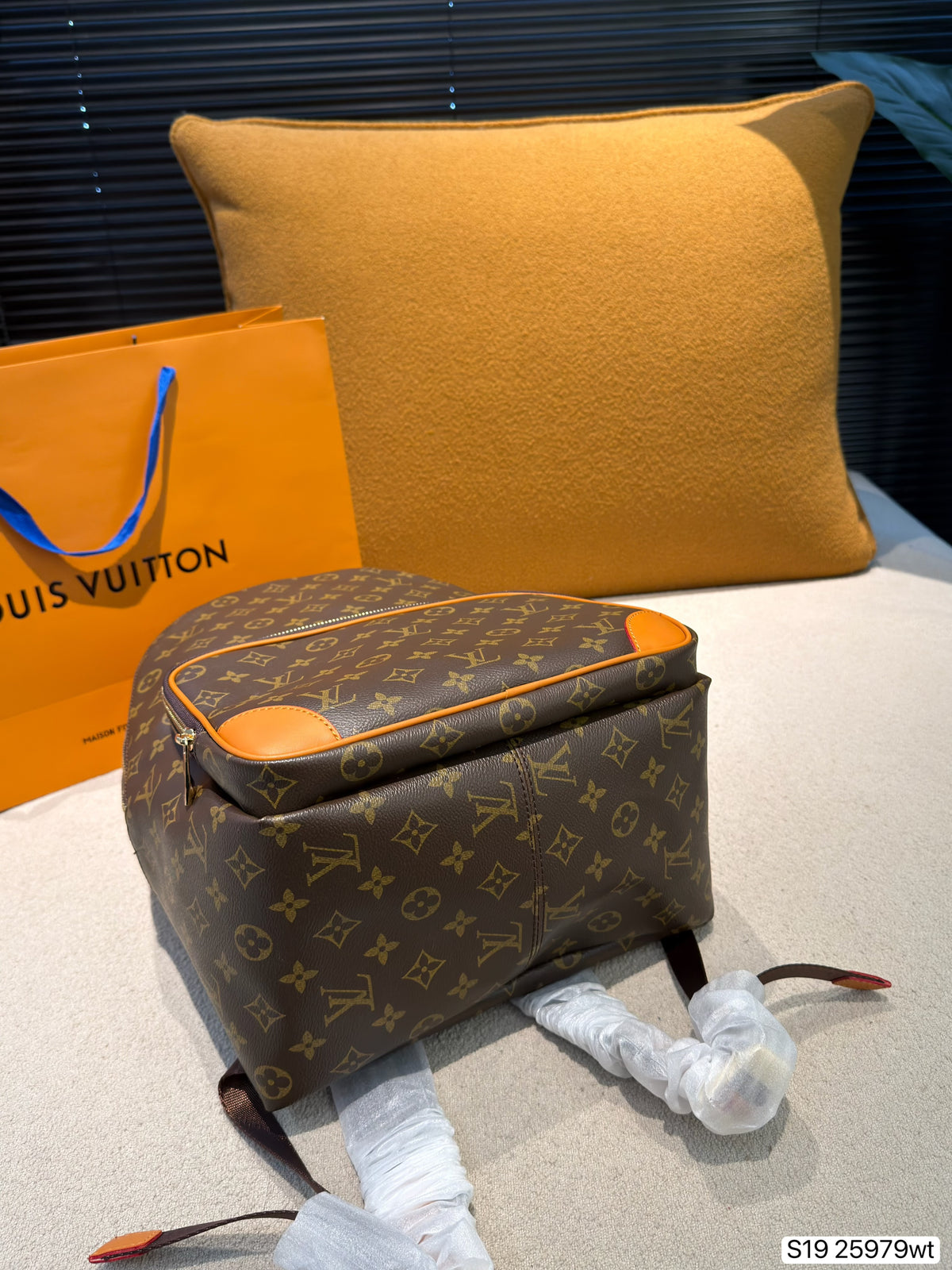 Monogram Zip Backpack with Front Pocket — view 3