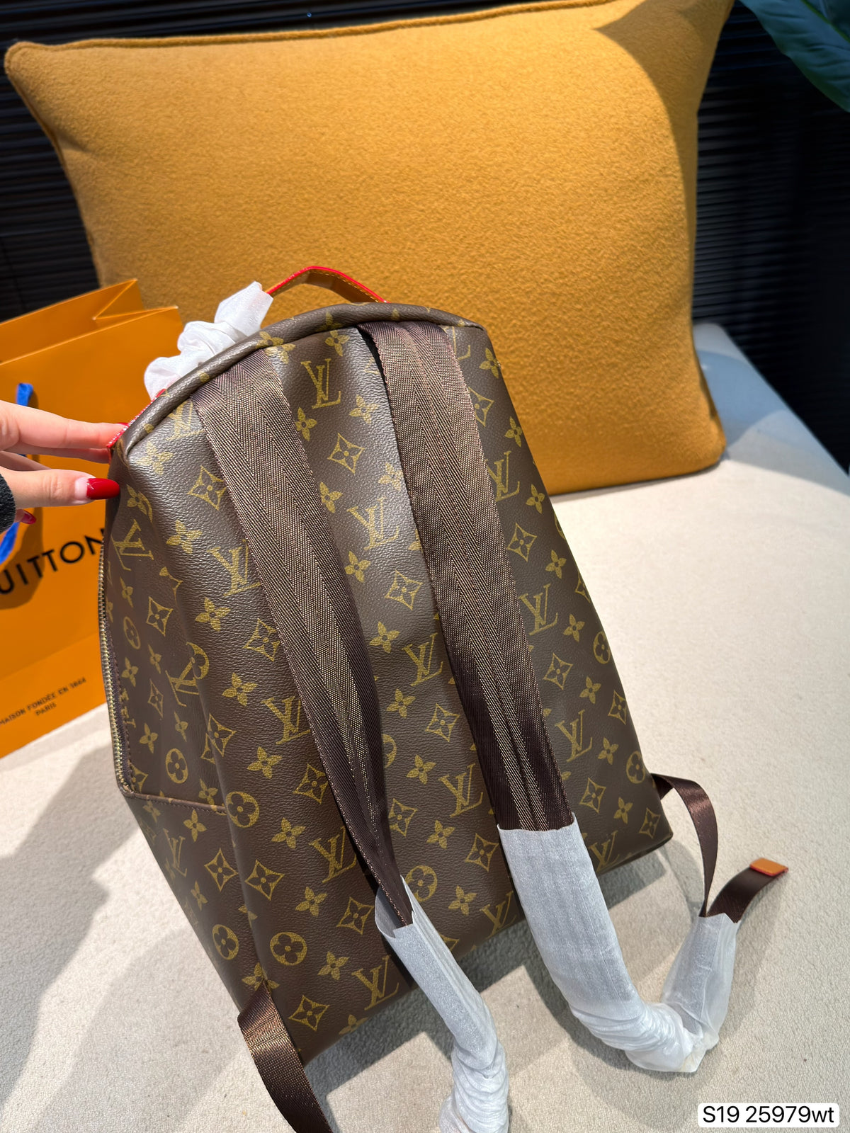 Monogram Zip Backpack with Front Pocket — view 5