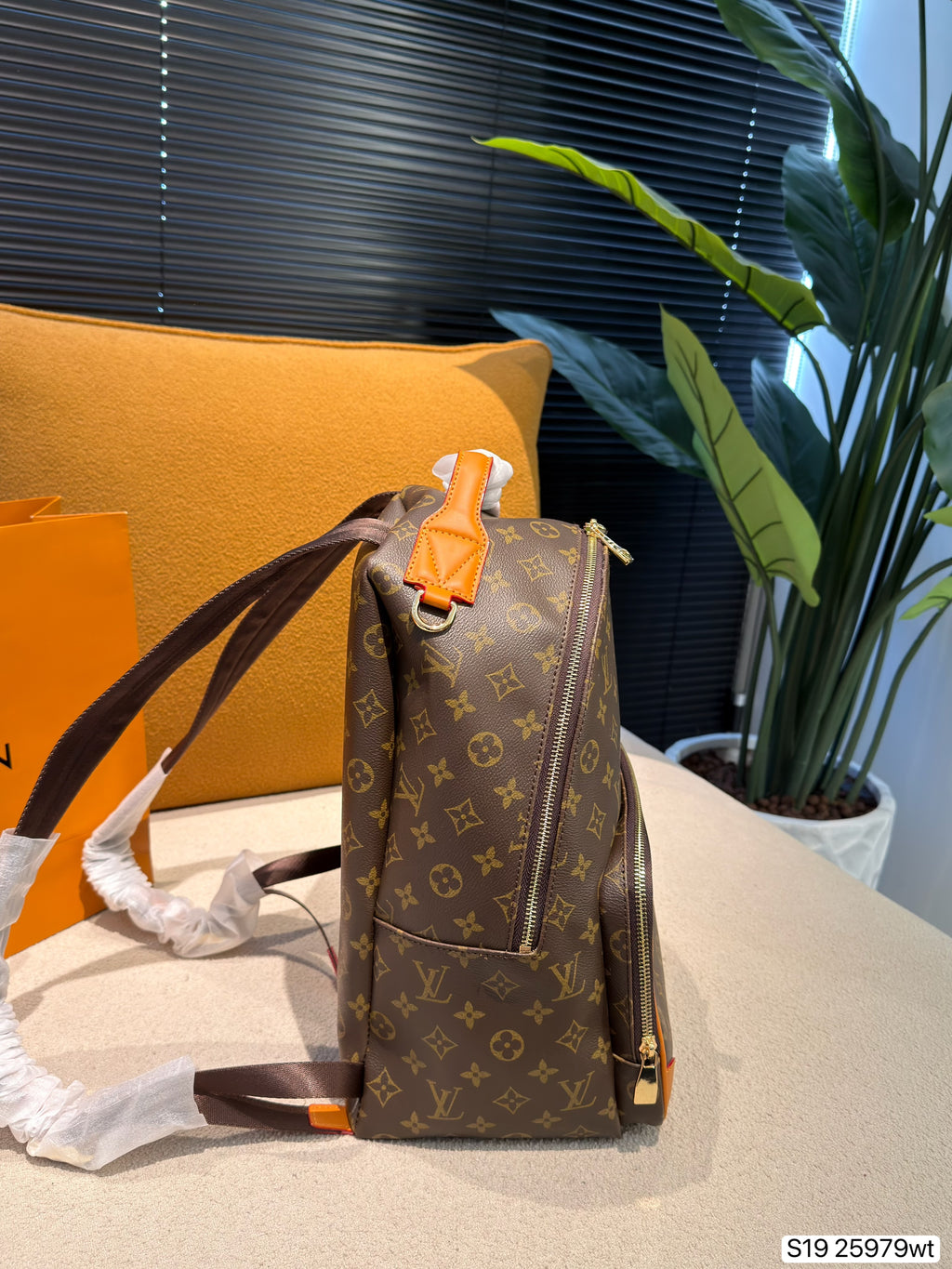 Monogram Zip Backpack with Front Pocket — view 7