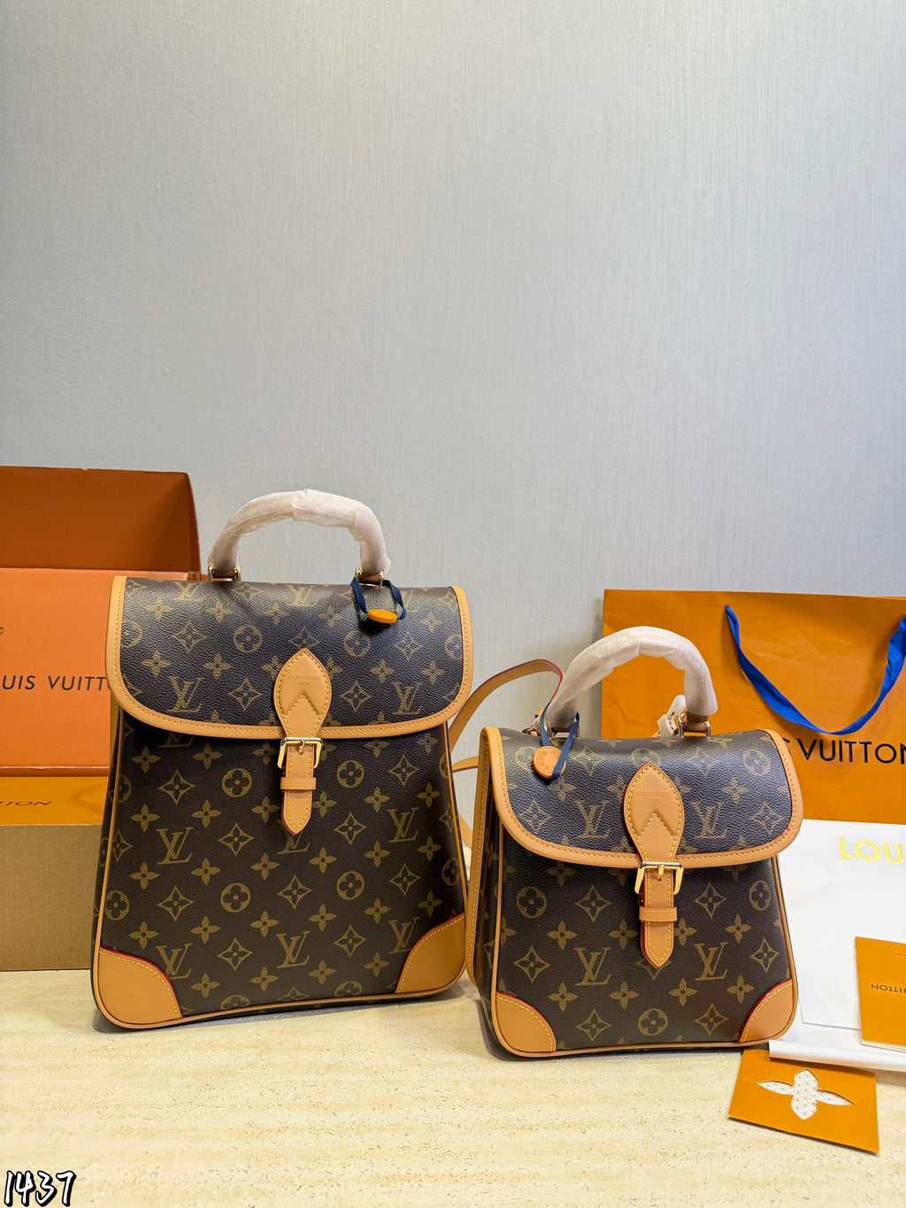 Monogram Top-Handle Flap Backpack — view 1