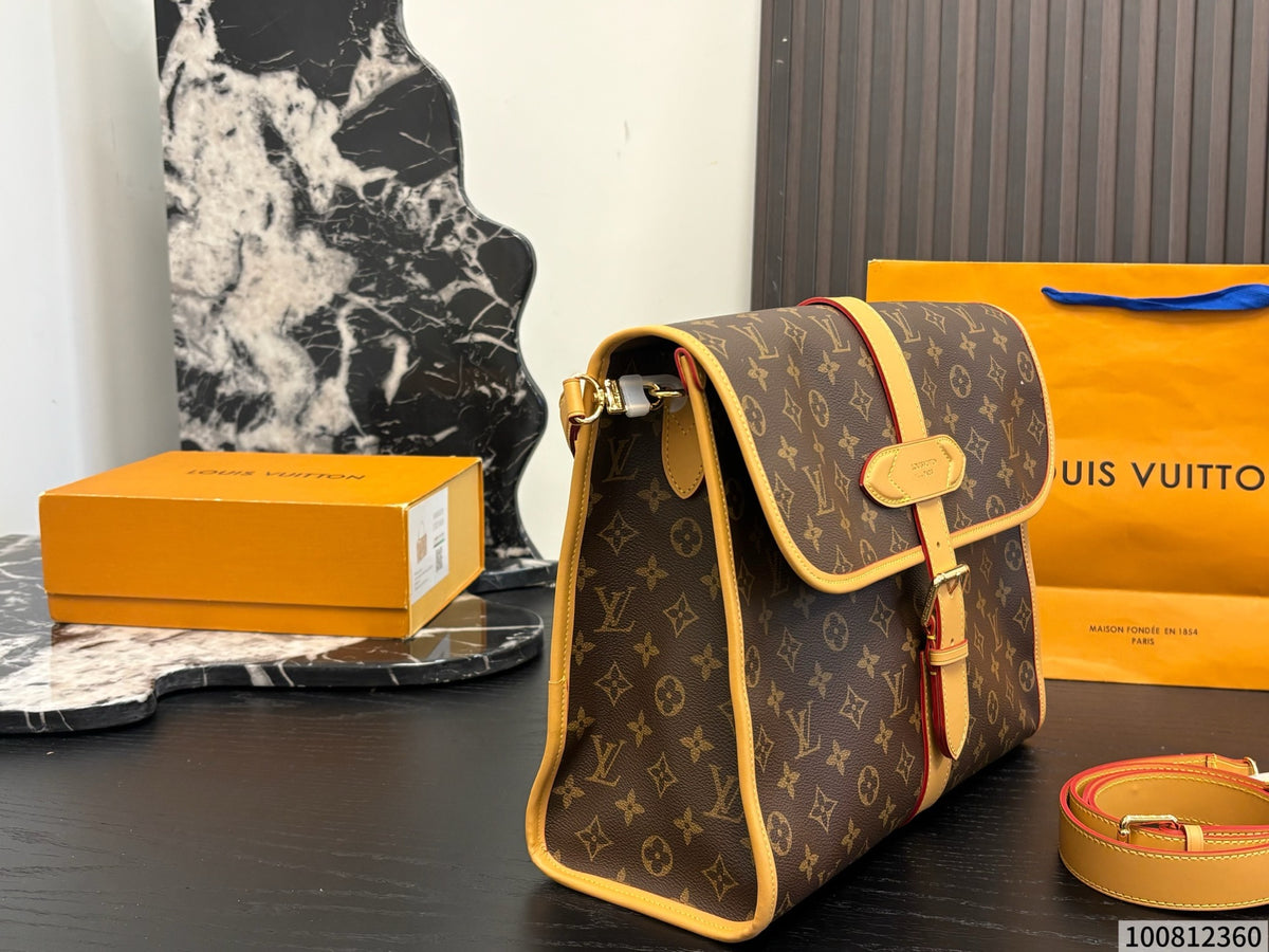 Monogram Buckle-Flap Messenger Bag — view 1
