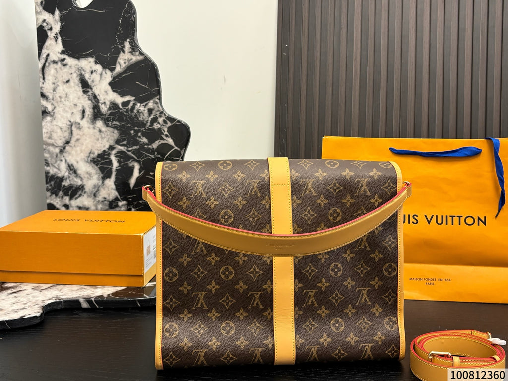 Monogram Buckle-Flap Messenger Bag — view 3