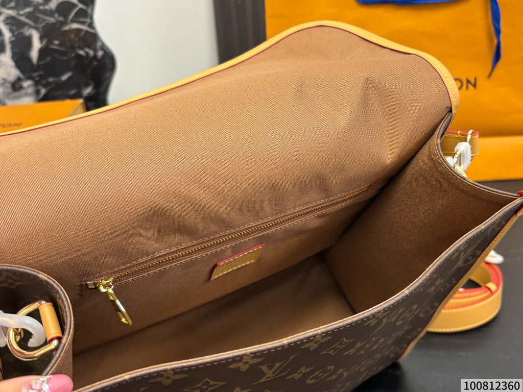 Monogram Buckle-Flap Messenger Bag — view 5