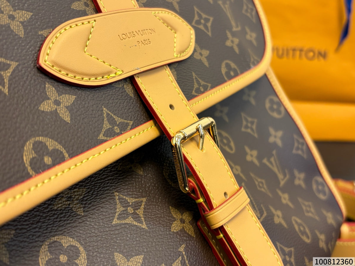 Monogram Buckle-Flap Messenger Bag — view 9