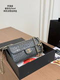 Croc-Embossed Chain Flap Bag — view 1
