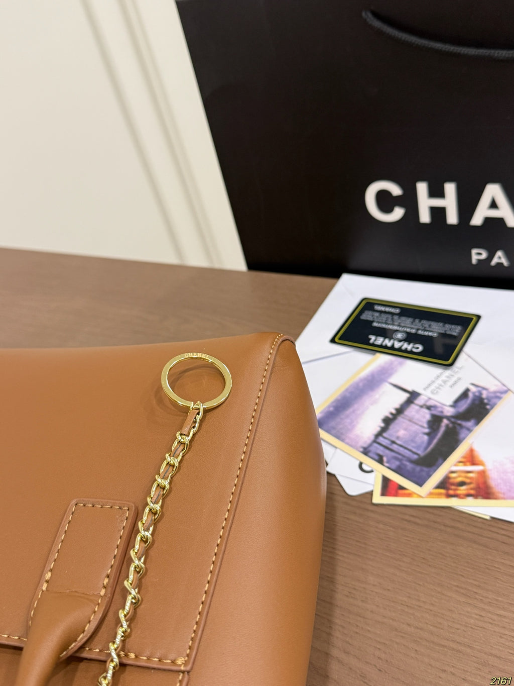 Structured Mini Tote with Chain Charm — view 3