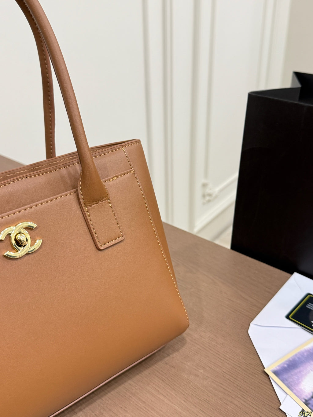 Structured Mini Tote with Chain Charm — view 5