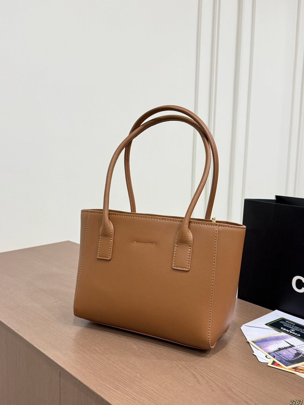 Structured Mini Tote with Chain Charm — view 9