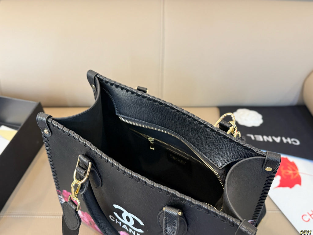 Rose-Print Tote with Detachable Strap — view 2