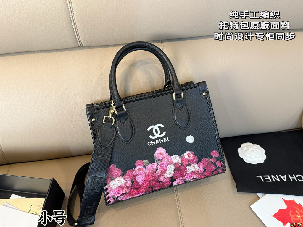 Rose-Print Tote with Detachable Strap — view 4