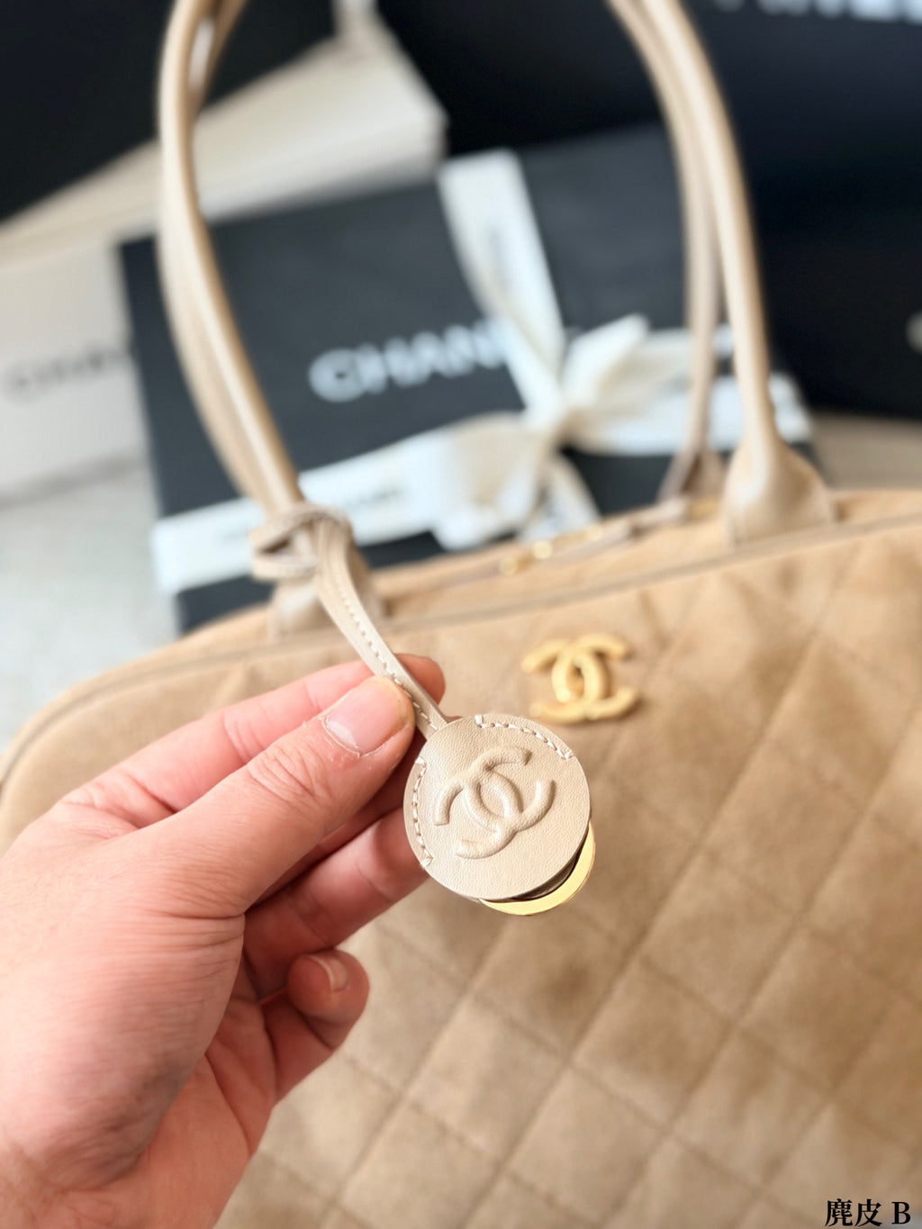 Quilted Suede Bowling Bag — view 17
