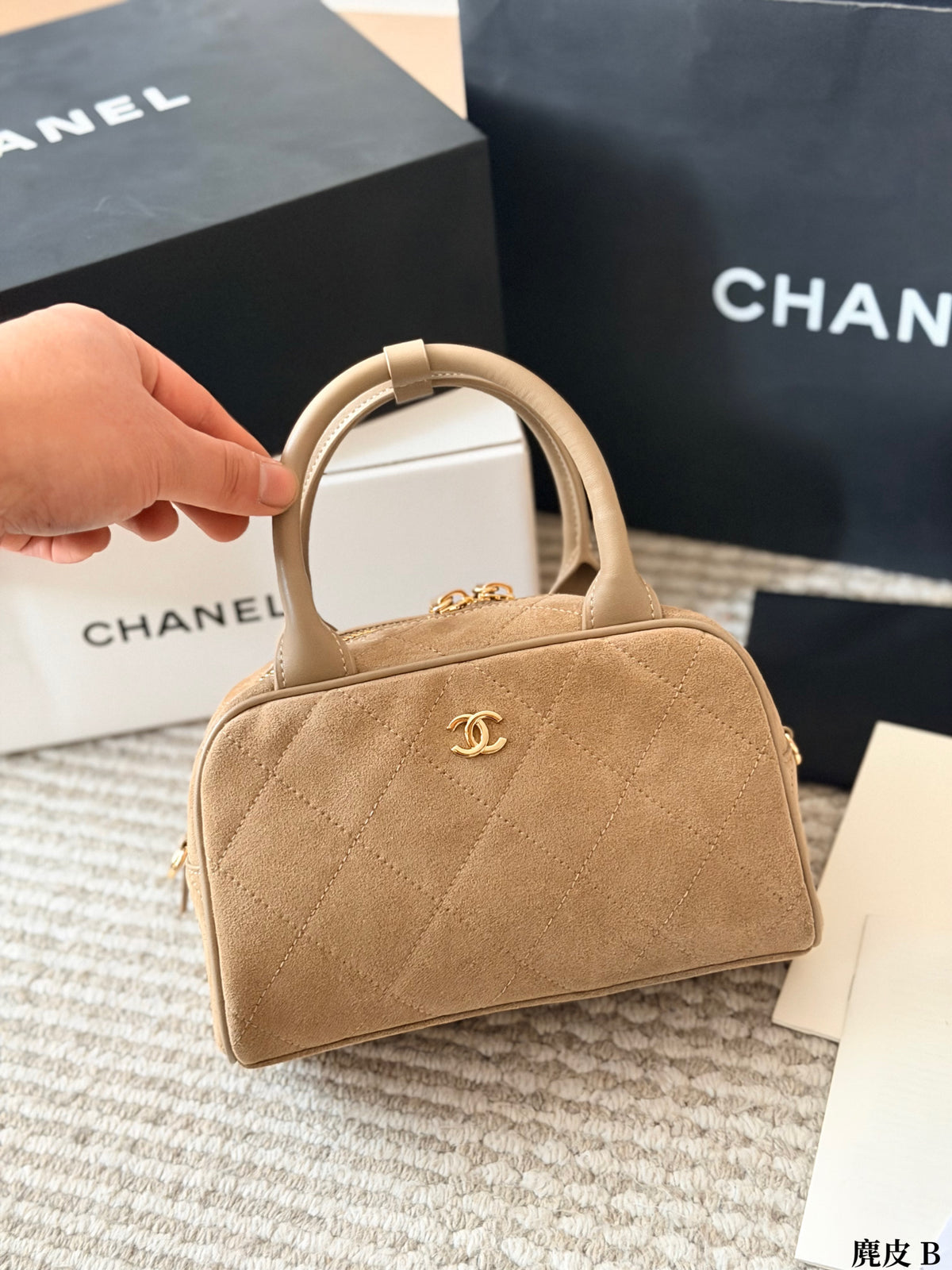 Quilted Suede Mini Dome Bag — view 5
