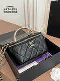 Quilted Mini Vanity Bag with Metallic Handle — view 4