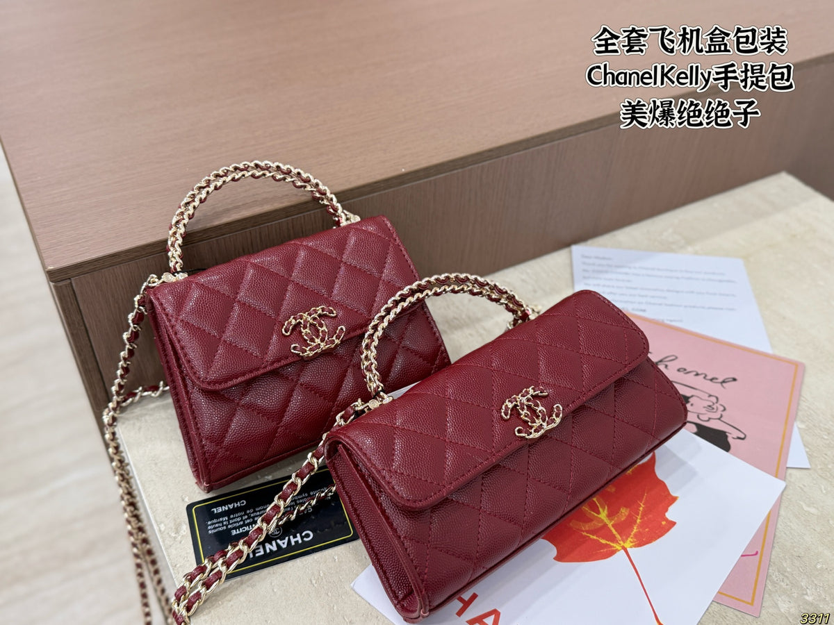 Metallic Mini Top-Handle Flap Bag — view 1