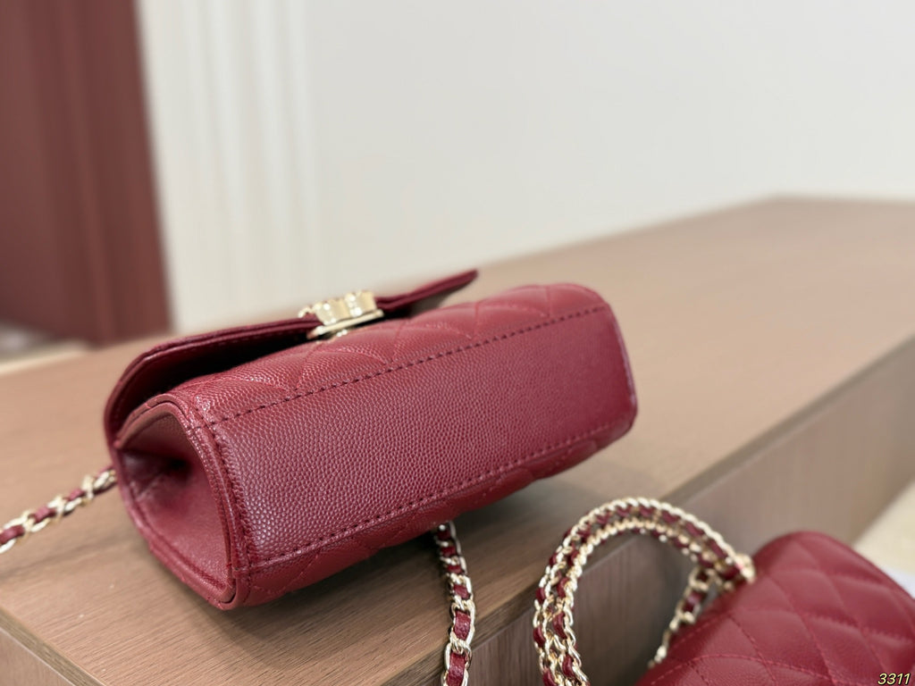 Metallic Mini Top-Handle Flap Bag — view 4