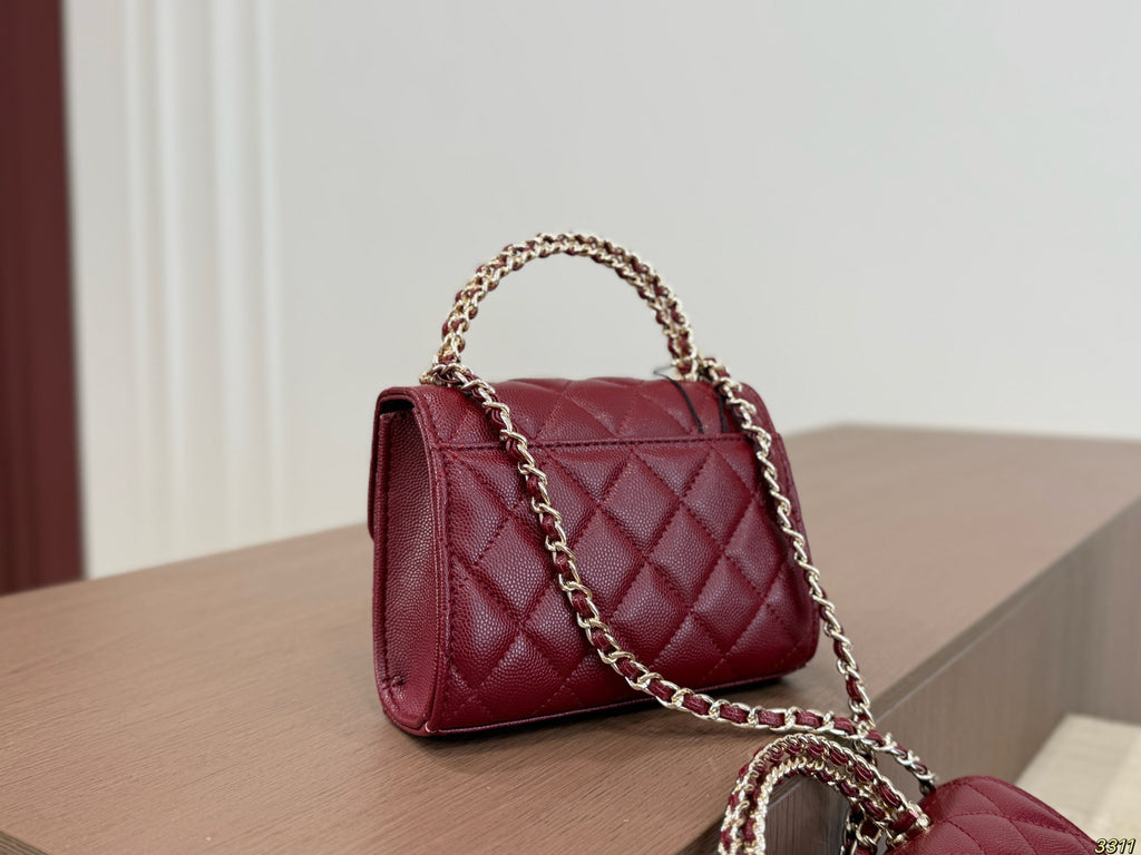 Metallic Mini Top-Handle Flap Bag — view 5