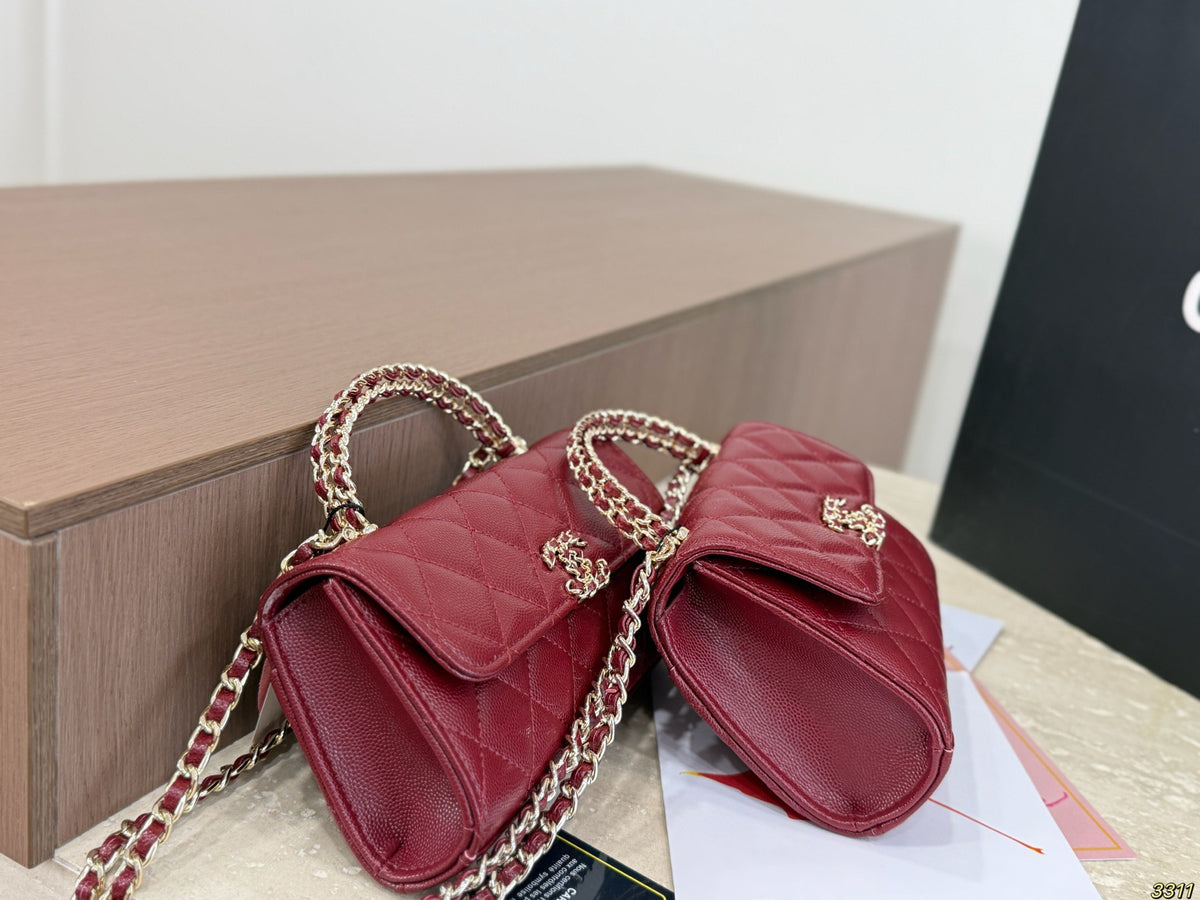 Metallic Mini Top-Handle Flap Bag — view 6