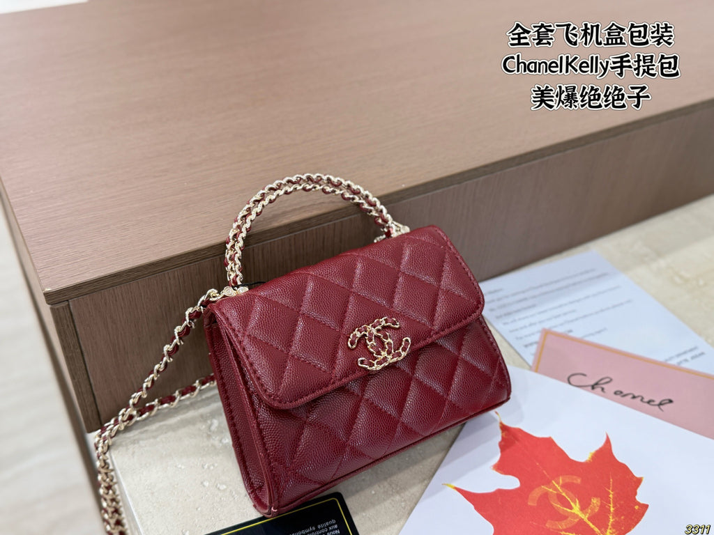 Metallic Mini Top-Handle Flap Bag — view 7