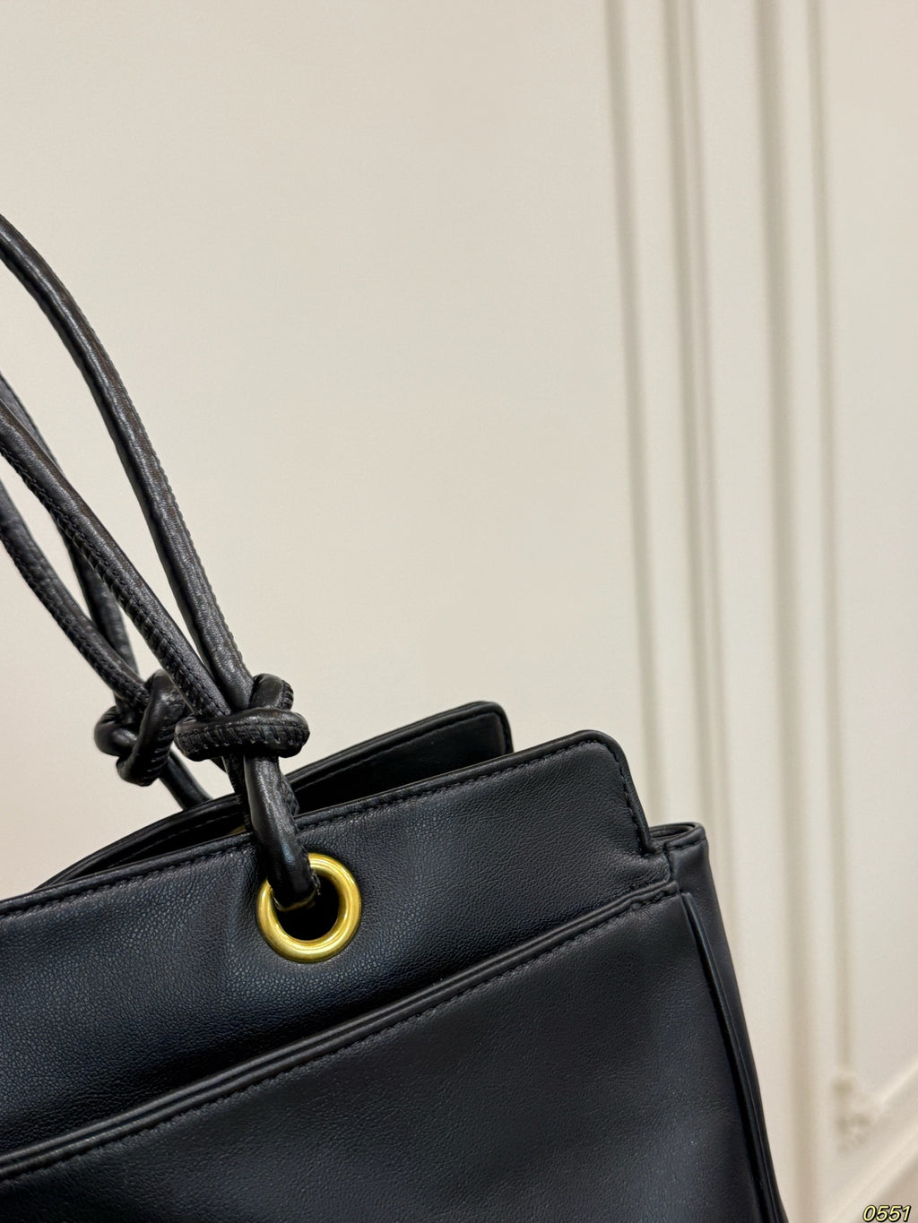 Black Embossed Large Shoulder Tote — view 4