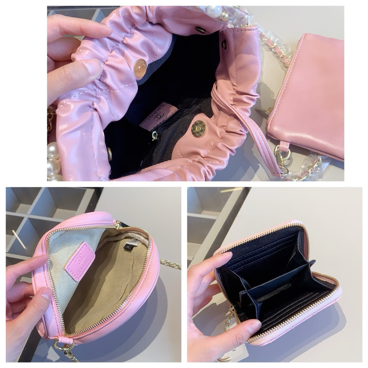 Pink Four-Piece Drawstring Bag Set — view 1